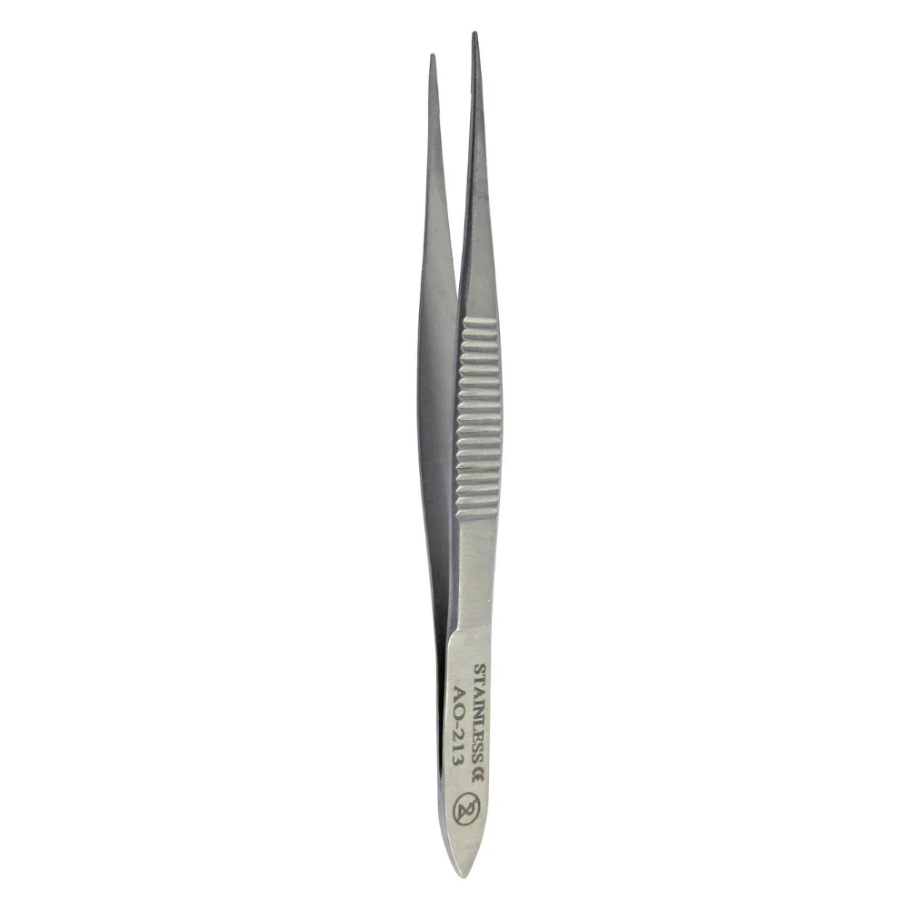 Fadenpinzette mit Halteplatte, 90 mm – STERIL, Scilo