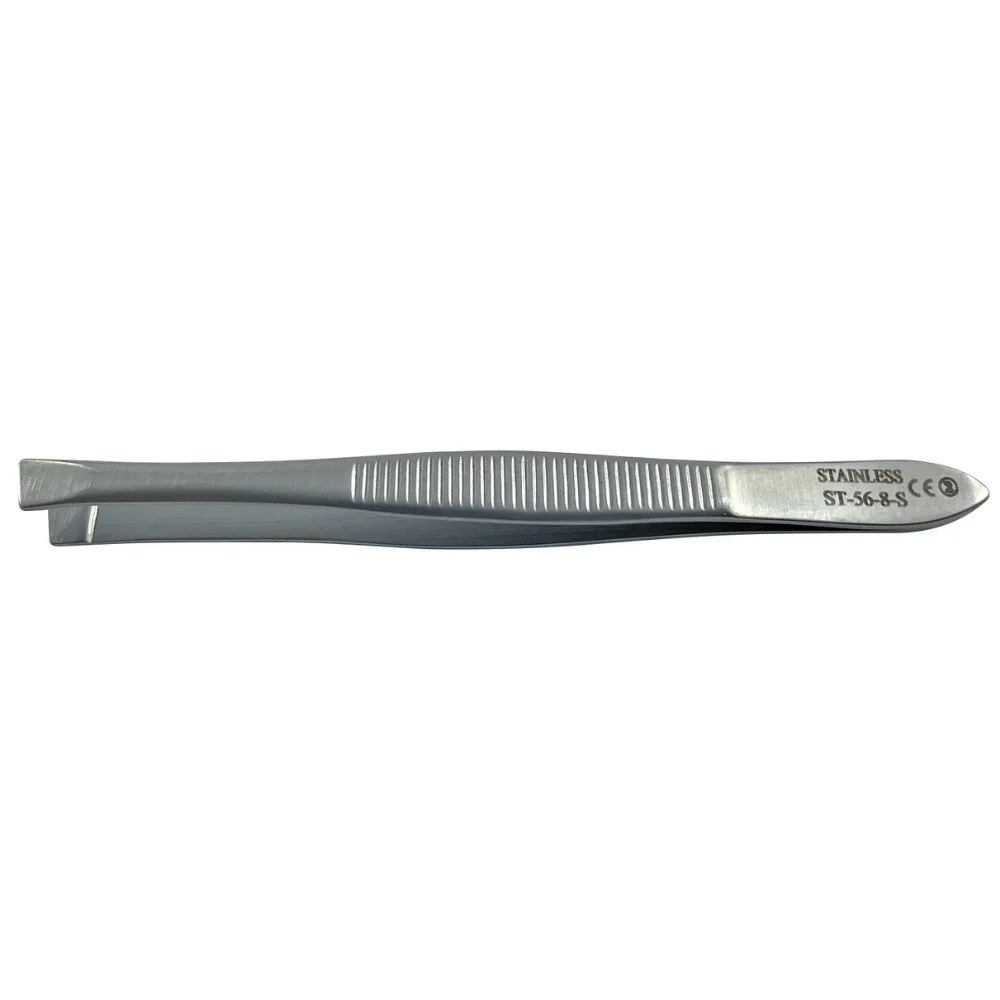 Pinzette satiniert, schräg, 8 cm – STERIL, Scilo