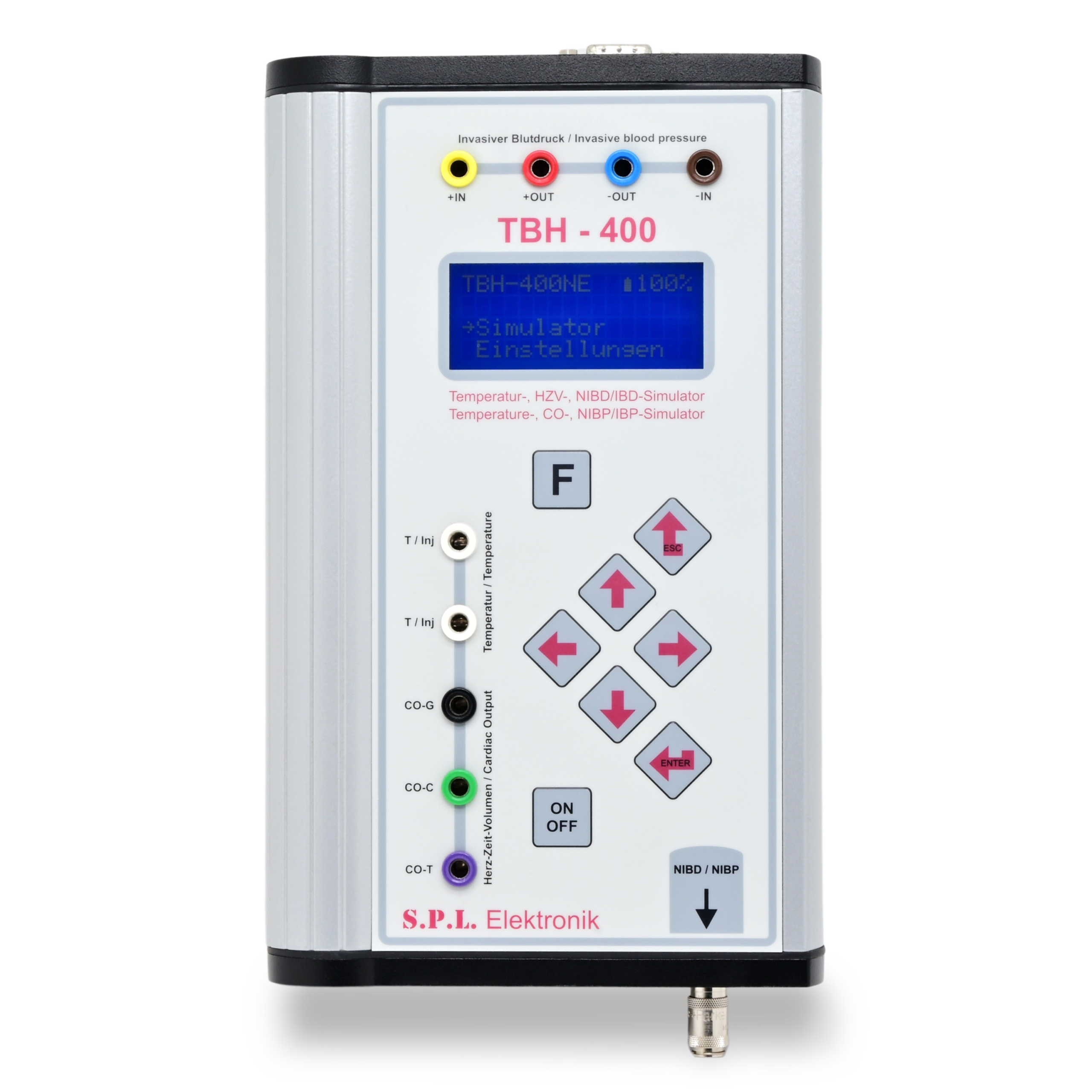 TBH-400 : Prüfgerät zur Funktionsprüfung von medizinischen Thermometern (DIN EN ISO 80601-2-56), Herzzeitvolumen-, invasiven (IEC 60601-2-34) und nichtinvasiven Blutdruck-Geräten (IEC 60601-2-30) – Bild 3